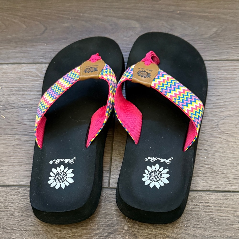 Lot of 4 Yellow Box Flip Flops - Black, Blue, Pink, Turquoise - Picture 7 of 9